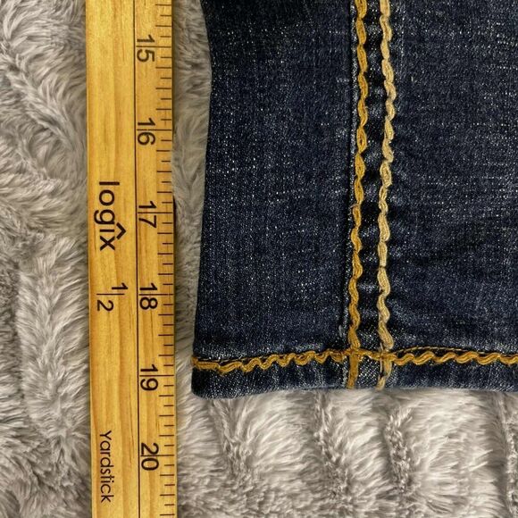 ZD Jeans Womens 20 Capri Medium Wash Contrast Stitch Embroidered Pockets Stretch - Picture 9 of 10